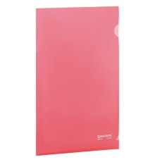 Папка-уголок жесткая BRAUBERG, красная, 0,15 мм, 221640