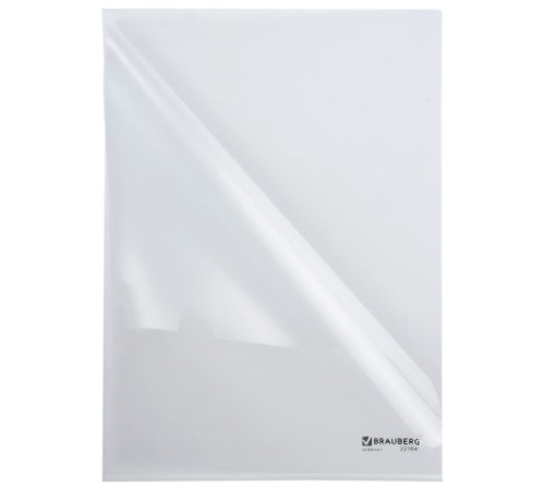 Папка-уголок жесткая BRAUBERG, прозрачная, 0,15 мм, 221641