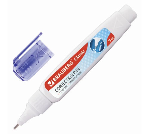 Ручка-корректор BRAUBERG, 9 мл, металлический наконечник, 221675