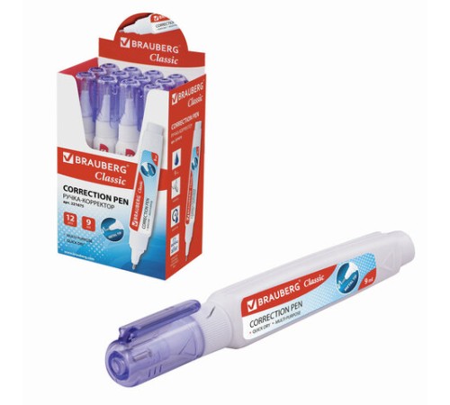 Ручка-корректор BRAUBERG, 9 мл, металлический наконечник, 221675
