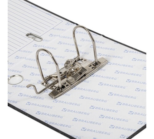 Папка-регистратор МАЛЫЙ ФОРМАТ (148х210 мм), А5, 70 мм, ВЕРТИКАЛЬНАЯ, покрытие мраморное, ПВХ,черная, BRAUBERG, 221721