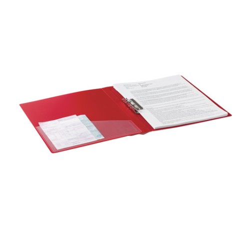 Папка с боковым металлическим прижимом и внутренним карманом BRAUBERG 