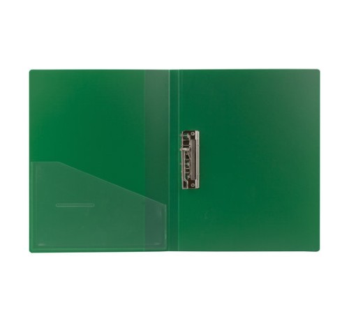 Папка с боковым металлическим прижимом и внутренним карманом BRAUBERG 