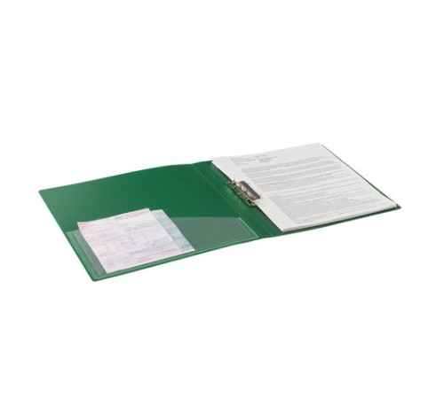 Папка с боковым металлическим прижимом и внутренним карманом BRAUBERG 