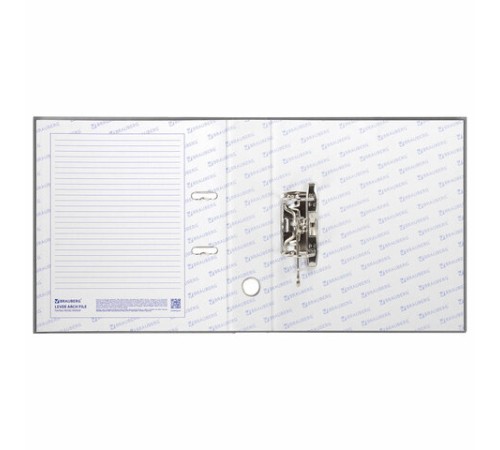 Папка-регистратор BRAUBERG с покрытием из ПВХ, 70 мм, серая (удвоенный срок службы), 221819