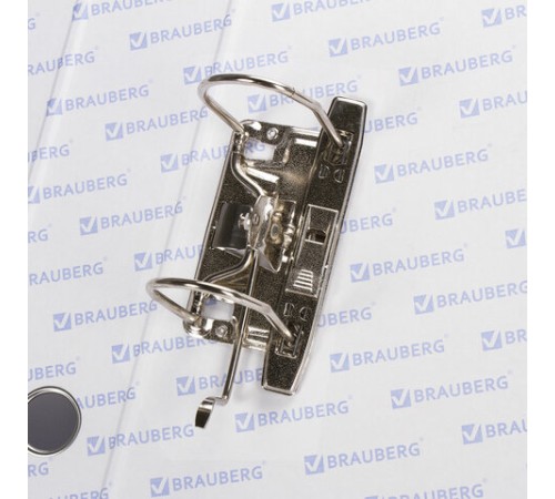 Папка-регистратор BRAUBERG с покрытием из ПВХ, 70 мм, серая (удвоенный срок службы), 221819