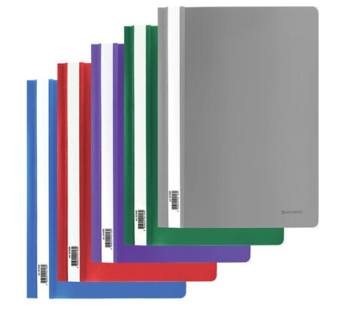 Скоросшиватель пластиковый BRAUBERG, А4, 130/180 мкм, ассорти, 221820