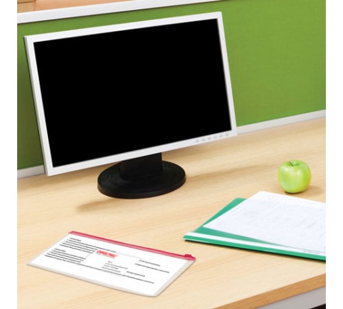 Папка-конверт на молнии МАЛОГО ФОРМАТА (255х130 мм), молния ассорти, 0,15 мм, BRAUBERG 