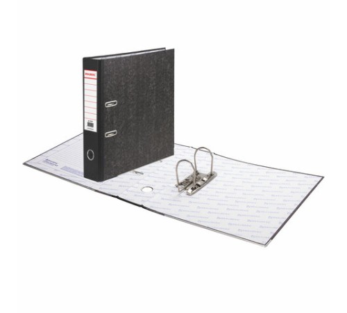 Папка-регистратор BRAUBERG, мраморное покрытие, А4 +, содержание, 70 мм, черный корешок, 221987