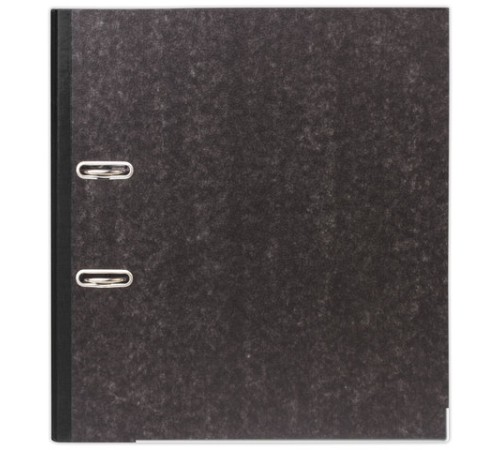 Папка-регистратор ОФИСНАЯ ПЛАНЕТА, усиленный корешок, мраморное покрытие, 80 мм, с уголком, черная, 221997