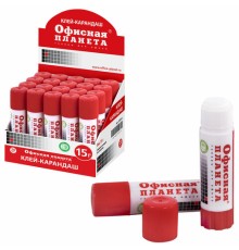 Клей-карандаш ОФИСНАЯ ПЛАНЕТА, 15 г, 222013