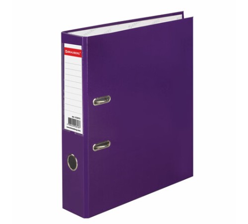 Папка-регистратор BRAUBERG, ламинированная, 75 мм, фиолетовая, 222073