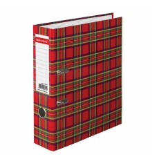 Папка-регистратор BRAUBERG, ламинированная, 75 мм, шотландка, 222074