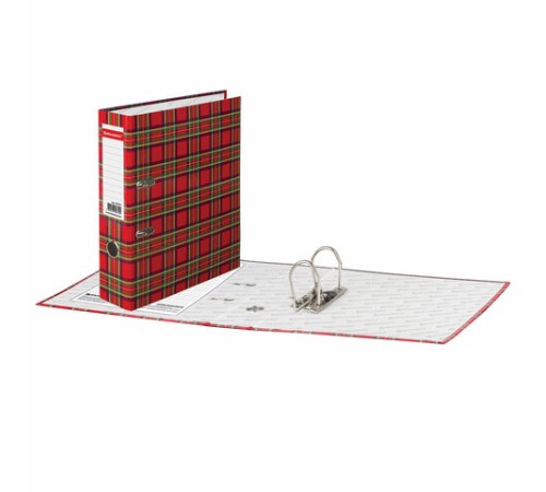 Папка-регистратор BRAUBERG, ламинированная, 75 мм, шотландка, 222074