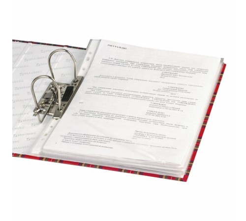 Папка-регистратор BRAUBERG, ламинированная, 75 мм, шотландка, 222074