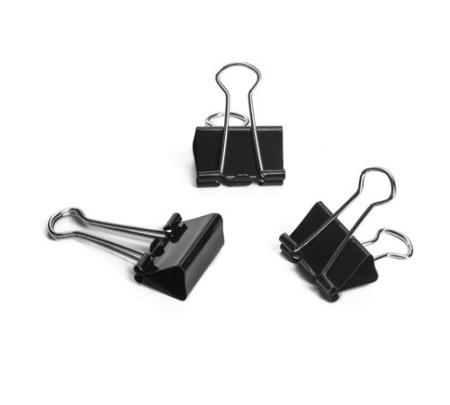 Зажимы для бумаг ОФИСМАГ, КОМПЛЕКТ 12 шт., 32 мм, на 140 листов, черные, картонная коробка, 222089