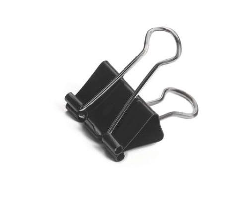 Зажимы для бумаг ОФИСМАГ, КОМПЛЕКТ 12 шт., 32 мм, на 140 листов, черные, картонная коробка, 222089