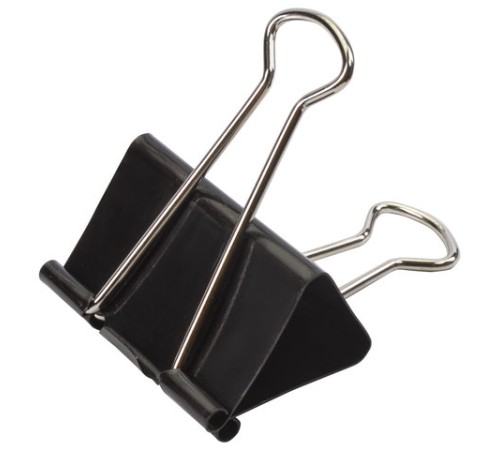 Зажимы для бумаг ОФИСМАГ, КОМПЛЕКТ 12 шт., 51 мм, на 230 листов, черные, картонная коробка, 222090