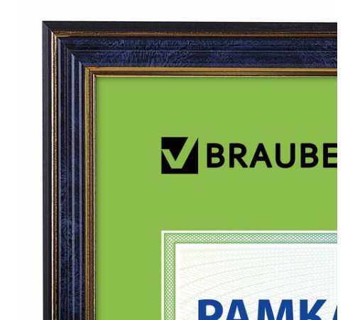 Рамка 21х30 см, пластик, багет 20 мм, BRAUBERG "HIT3", синий мрамор с двойной позолотой, стекло, 390988 Рамка 21х30 см, пластик, багет 20 мм, BRAUBERG "HIT3", синий мрамор с двойной позолотой, стекло, 390988
