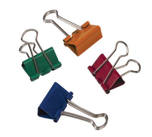 Зажимы для бумаг ОФИСМАГ, КОМПЛЕКТ 48 шт., 25 мм, на 100 листов, цветные, в пластиковом цилиндре, 222091