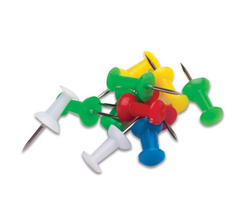 Силовые кнопки-гвоздики ОФИСМАГ, цветные, 50 шт., в картонной коробке., 222092
