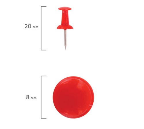 Силовые кнопки-гвоздики ОФИСМАГ, цветные, 50 шт., в картонной коробке., 222092