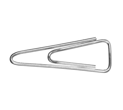 Скрепки большие 50 мм, ОФИСМАГ, никелированные, треугольные, 50 шт., в картонной коробке, 222093