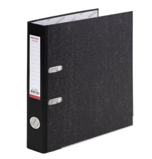 Папка-регистратор ОФИСМАГ, фактура стандарт, с мраморным покрытием, 50 мм, черный корешок, 222096