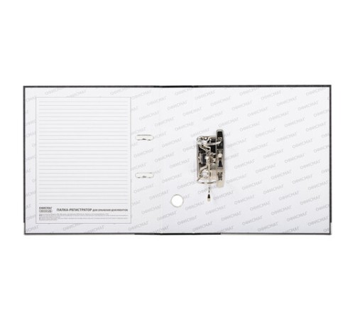 Папка-регистратор ОФИСМАГ, фактура стандарт, с мраморным покрытием, 75 мм, черный корешок, 222097