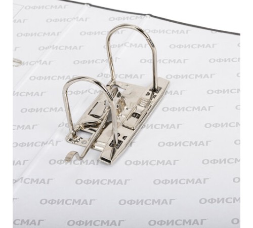 Папка-регистратор ОФИСМАГ, фактура стандарт, с мраморным покрытием, 75 мм, черный корешок, 222097