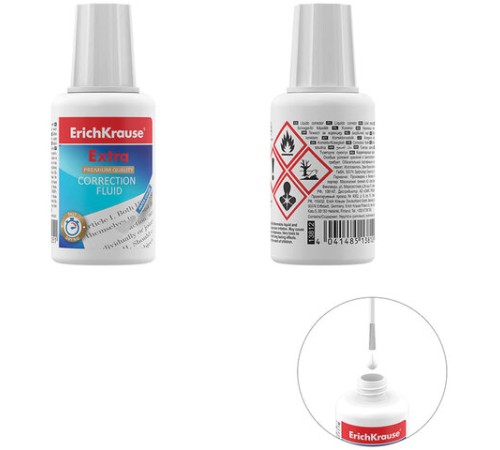 Корректирующая жидкость ERICH KRAUSE, 20 мл, флакон с кисточкой, 5
