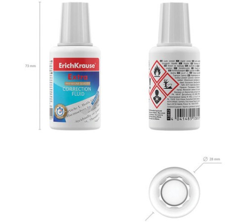 Корректирующая жидкость ERICH KRAUSE, 20 мл, флакон с кисточкой, 5