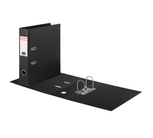 Папка-регистратор BRAUBERG с двухсторонним покрытием из ПВХ, 70 мм, черная, 222649