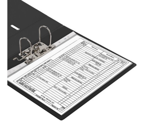 Папка-регистратор BRAUBERG с двухсторонним покрытием из ПВХ, 70 мм, черная, 222649