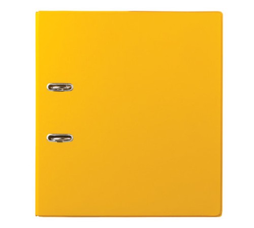 Папка-регистратор BRAUBERG с двухсторонним покрытием из ПВХ, 70 мм, желтая, 222650