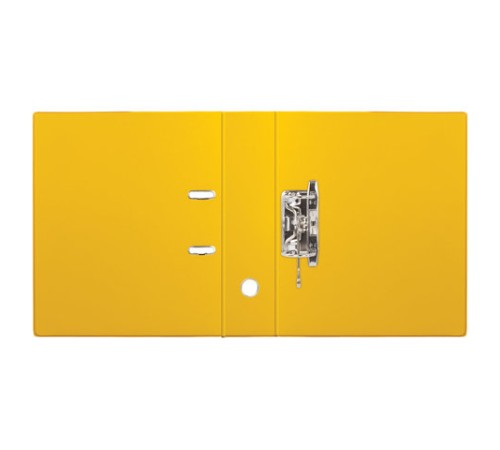 Папка-регистратор BRAUBERG с двухсторонним покрытием из ПВХ, 70 мм, желтая, 222650