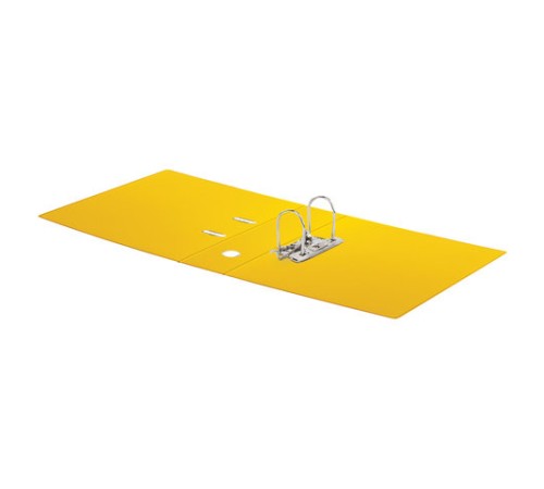 Папка-регистратор BRAUBERG с двухсторонним покрытием из ПВХ, 70 мм, желтая, 222650