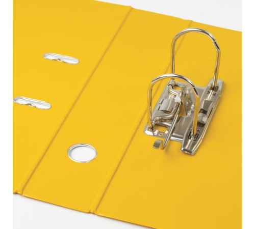 Папка-регистратор BRAUBERG с двухсторонним покрытием из ПВХ, 70 мм, желтая, 222650