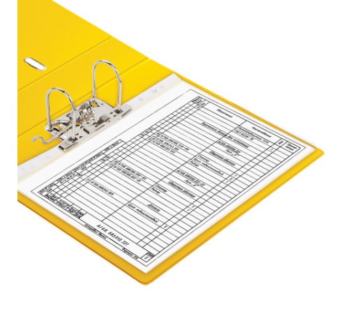 Папка-регистратор BRAUBERG с двухсторонним покрытием из ПВХ, 70 мм, желтая, 222650