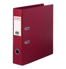 Папка-регистратор BRAUBERG с двухсторонним покрытием из ПВХ, 70 мм, бордовая, 222653
