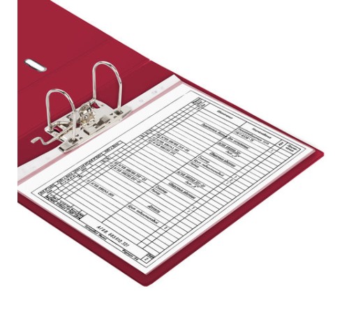 Папка-регистратор BRAUBERG с двухсторонним покрытием из ПВХ, 70 мм, бордовая, 222653