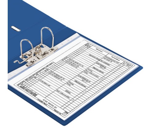 Папка-регистратор BRAUBERG с двухсторонним покрытием из ПВХ, 70 мм, синяя, 222655