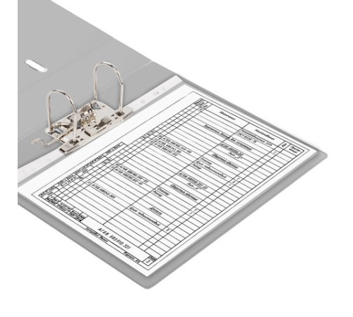 Папка-регистратор BRAUBERG с двухсторонним покрытием из ПВХ, 70 мм, серая, 222656