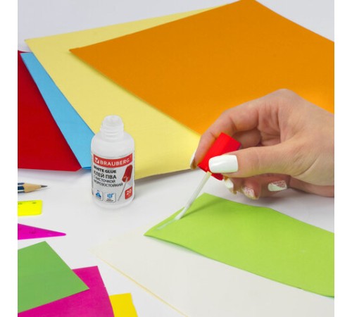 Клей ПВА BRAUBERG, 20 г, с кисточкой, морозостойкий, 222875