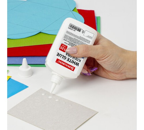 Клей ПВА BRAUBERG (бумага, картон, дерево), 125 г, 222925