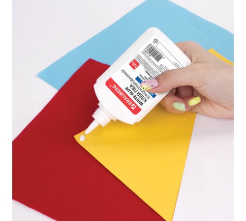 Клей ПВА-СУПЕР BRAUBERG (керамика, ткань, кожа, дерево, бумага, картон), 125 г, 222927