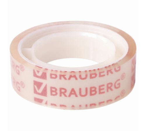 Клейкие ленты 12 мм х 10 м канцелярские BRAUBERG, комплект 12 шт., прозрачные, гарантированная длина, 223122