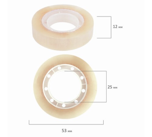 Клейкие ленты 12 мм х 33 м канцелярские ОФИСМАГ, комплект 4 шт., прозрачные, гарантированная длина, 223126