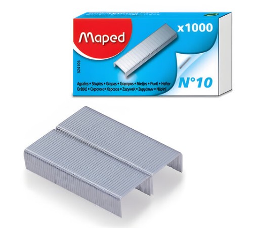 Скобы для степлера №10, 1000 штук, MAPED (Франция), до 20 листов, 324105