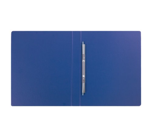 Папка с металлическим пружинным скоросшивателем BRAUBERG, картон/ПВХ, 35 мм, синяя, до 290 листов, 223187